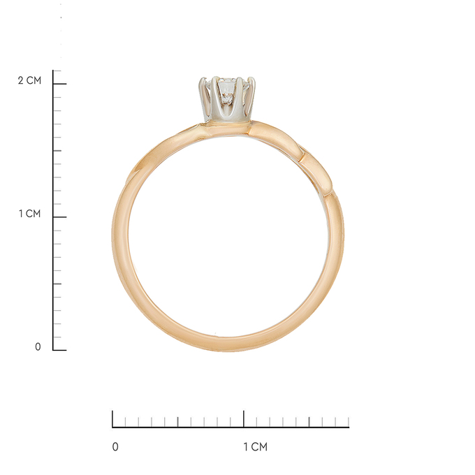 Кольцо из золота 585 пробы c бриллиантом, Л 2811 8509 за 54240