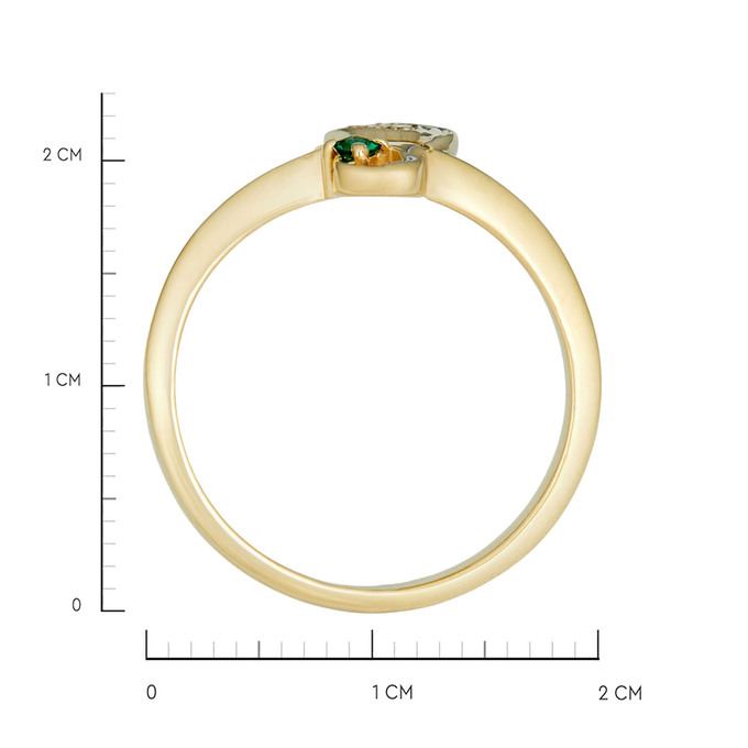 Кольцо из золота 585 пробы c изумрудом и бриллиантами, Л 0408 8550 за 33500