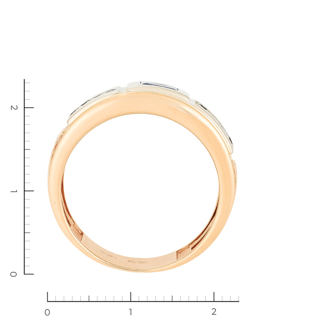 Кольцо из золота 585 пробы c 1 сапфиром и 10 бриллиантами, Л 4507 4052 за 47120