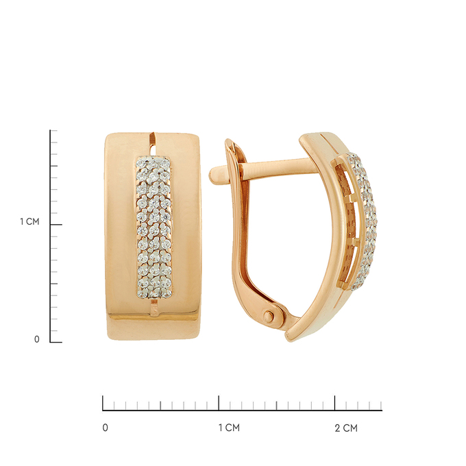 Серьги из золота 585 пробы c фианитами, Ц О007 1614 за 28320