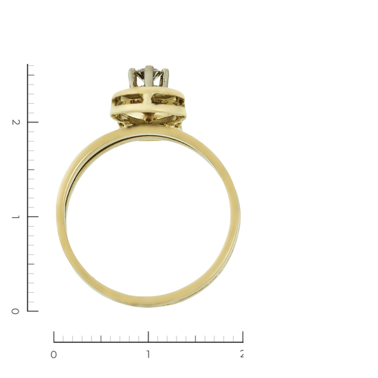 Кольцо из комбинированного золота 750 пробы c 2 бриллиантами, Л24134554 за 72900
