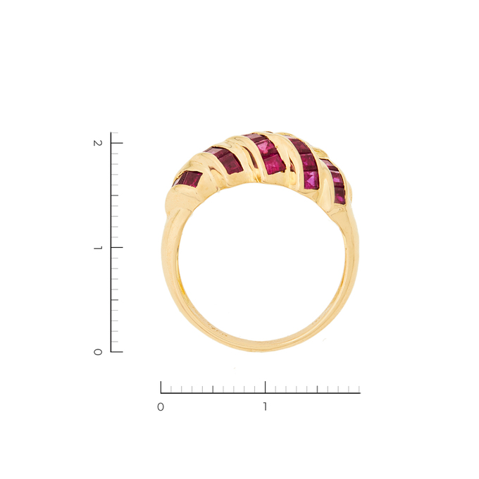 Кольцо из золота 750 пробы c 30 рубинами, Л 7000 7400 за 66000