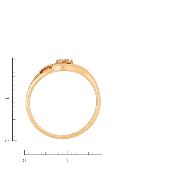 Кольцо из комбинированного золота 585 пробы c 8 бриллиантами, Л28077429 за 8700