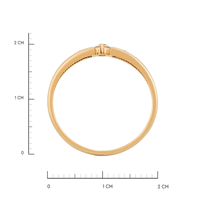 Кольцо из золота 585 пробы c бриллиантами