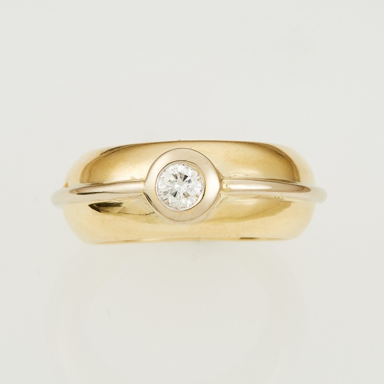 Кольцо из комбинированного золота 750 пробы c 1 бриллиантом, Л47041924 за 65000