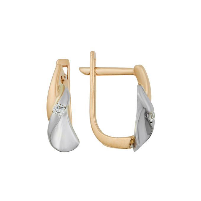 Серьги из золота 585 пробы c бриллиантами