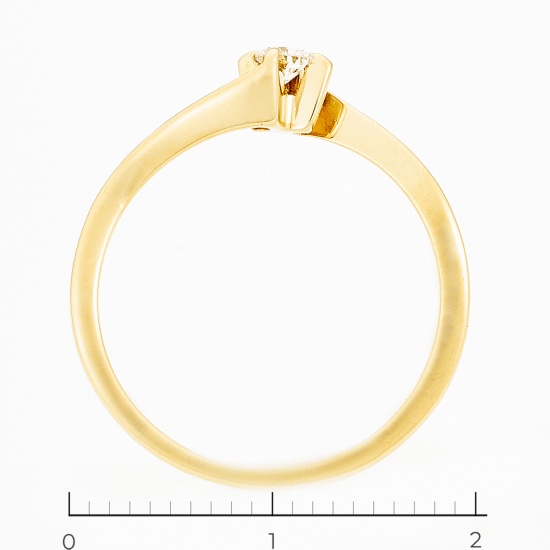 Кольцо из желтого золота 585 пробы c 1 бриллиантом, Л58039766 за 14100