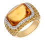 Кольцо из желтого золота 750 пробы c 40 бриллиантами и 1 цитрином и 120 цвет. сапфирами 042462 фото 1