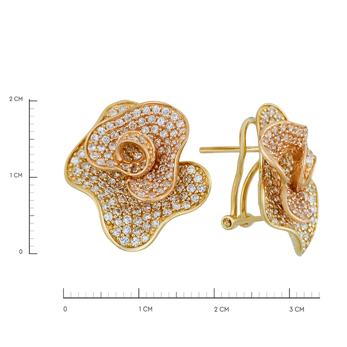 Серьги из золота 750 пробы c фианитами, Л 7502 1671 за 118480