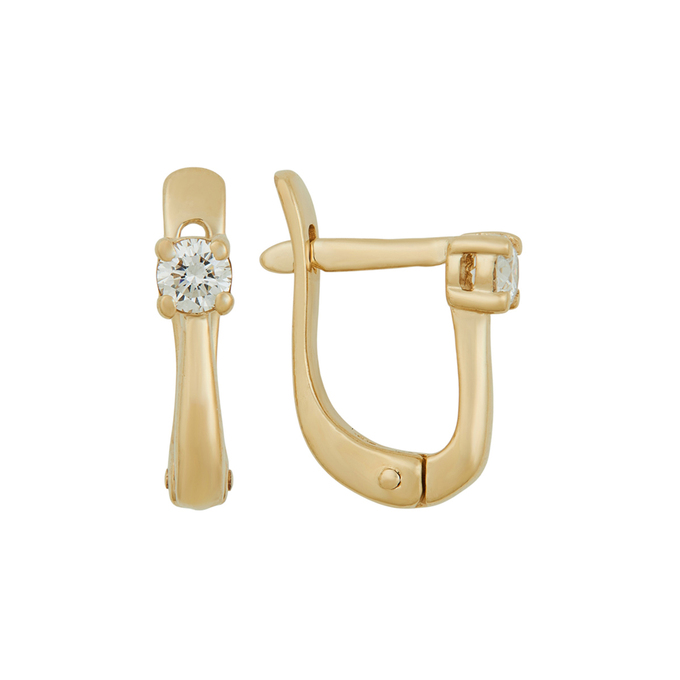 Серьги из золота 585 пробы c бриллиантами