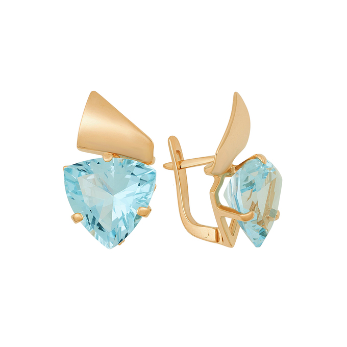 Серьги из золота 585 пробы c топазами