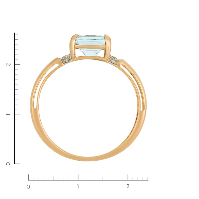 Кольцо из красного золота 585 пробы c 8 бриллиантами и 1 топазом, Л 3013 5439 за 25520