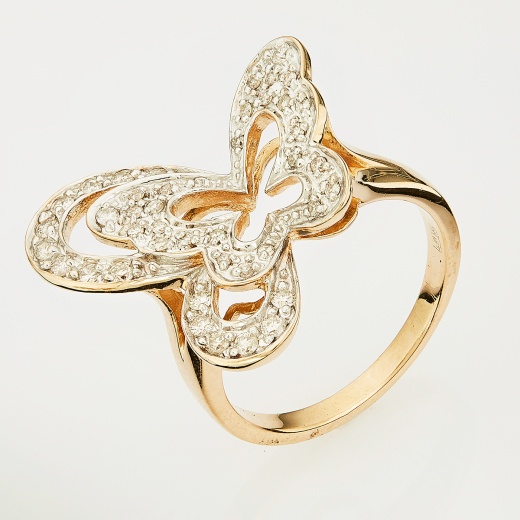 Кольцо из комбинированного золота 585 пробы c 43 бриллиантами Л57022652 фото 1
