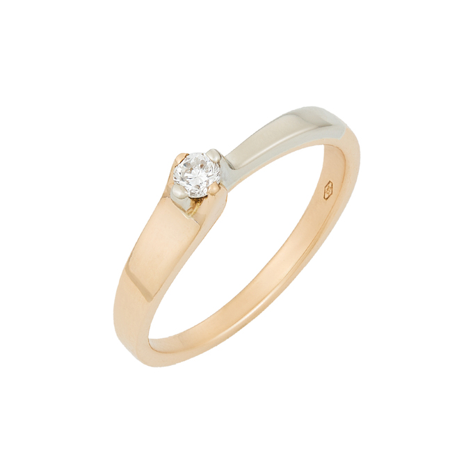 Кольцо из золота 585 пробы c бриллиантом