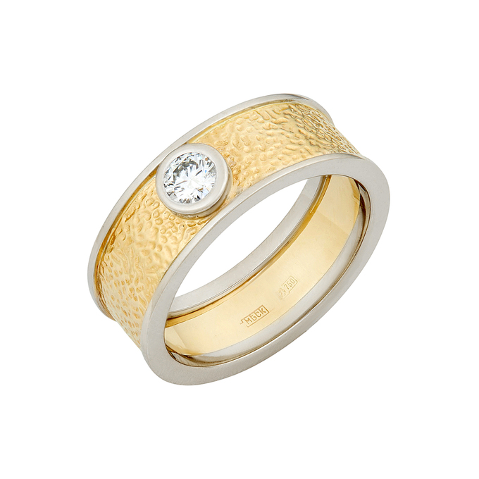 Кольцо из золота 750 пробы c бриллиантом, Л 3304 2703 за 154000