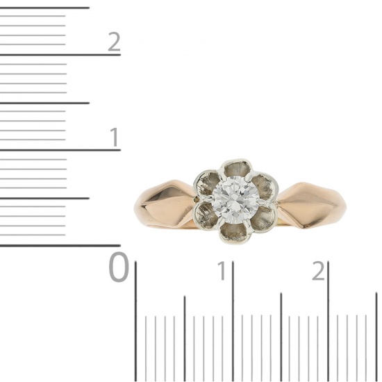 Кольцо из комбинированного золота 500 пробы c 1 бриллиантом, Л45039652 за 79800