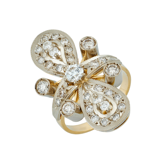 Кольцо из золота 750 пробы c бриллиантами