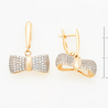 Серьги из красного золота 585 пробы c фианитами
