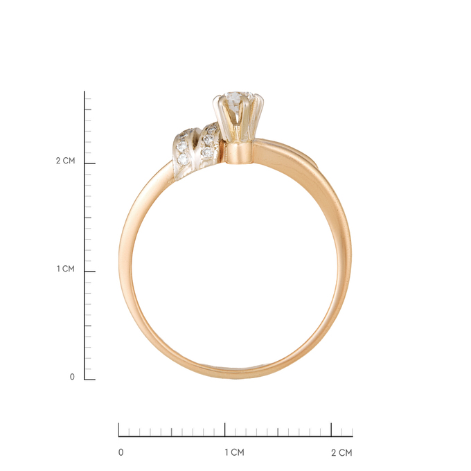 Кольцо из золота 585 пробы c бриллиантами, Л 4306 7210 за 50300