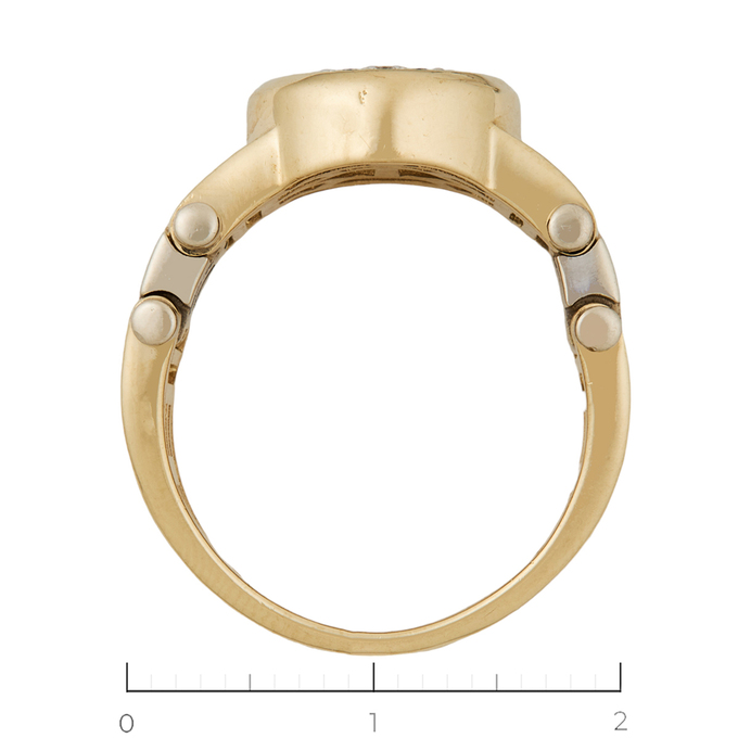 Кольцо из комбинированного золота 585 пробы c 25 бриллиантами, Л 4507 2378 за 111650