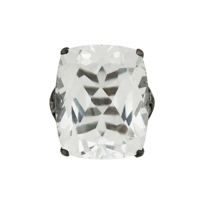 Кольцо из золота 585 пробы c горным хрусталём и бриллиантами, Л 2811 9305 за 89500