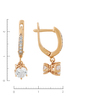 Серьги из красного золота 585 пробы c 14 фианитами