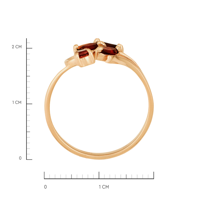 Кольцо из золота 585 пробы c гранатами, Л 0515 4038 за 21920