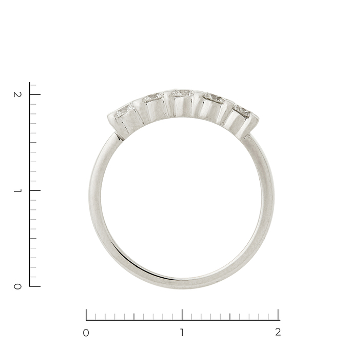 Кольцо из белого золота 585 пробы c 5 бриллиантами, Л 1606 2185 за 159000