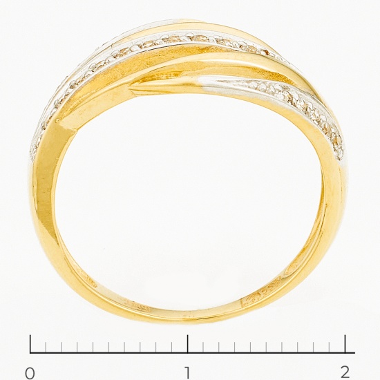 Кольцо из желтого золота 585 пробы c фианитами, Л19106827 за 12840