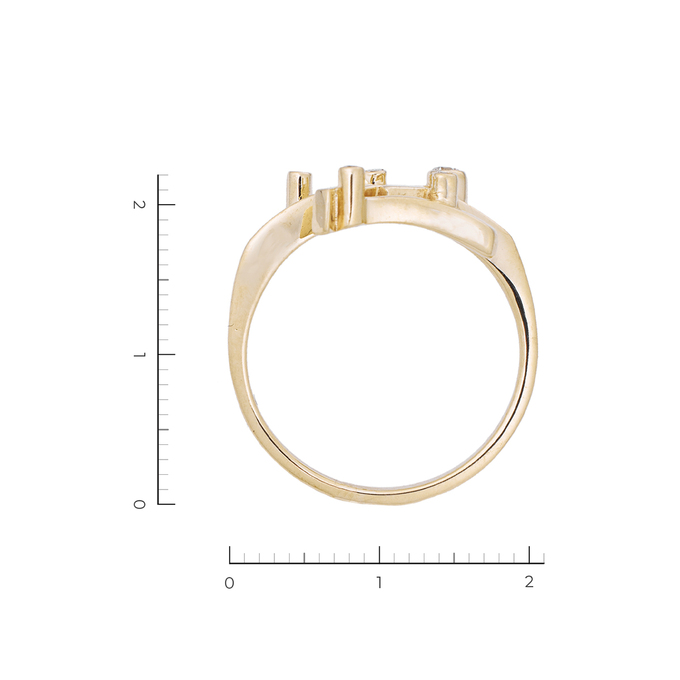 Кольцо из желтого золота 585 пробы c 5 бриллиантами, Л 4507 1713 за 25130