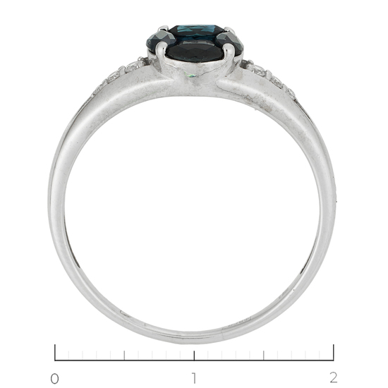 Кольцо из белого золота 585 пробы c 6 бриллиантами и 5 сапфирами, Л71018506 за 17430
