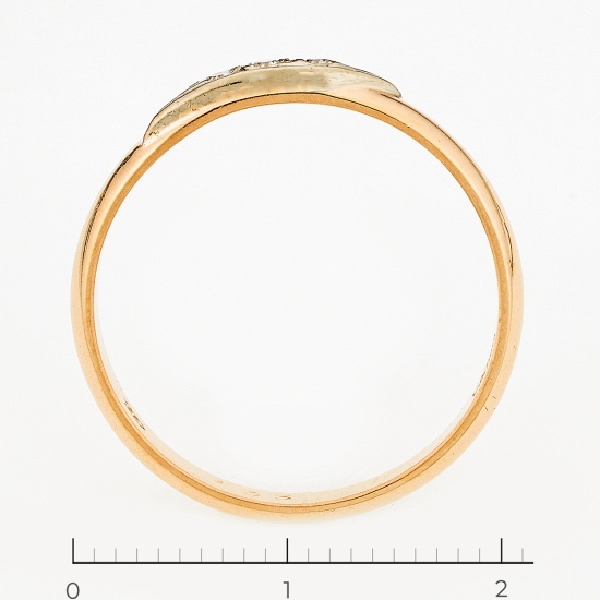 Кольцо из комбинированного золота 585 пробы c 3 бриллиантами, Л71006124 за 13740