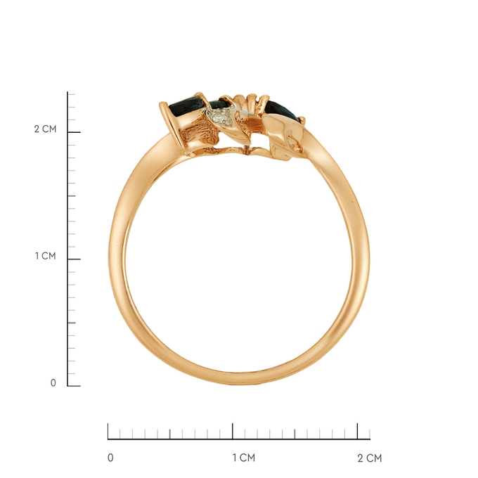 Кольцо из золота 585 пробы c сапфирами и бриллиантами, Л 6602 7264 за 35920