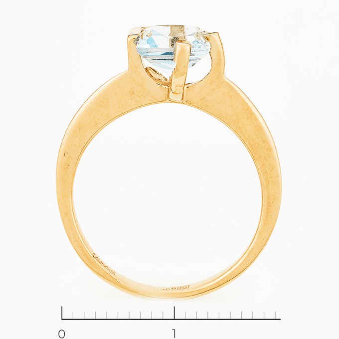 Кольцо из красного золота 585 пробы c 1 топазом