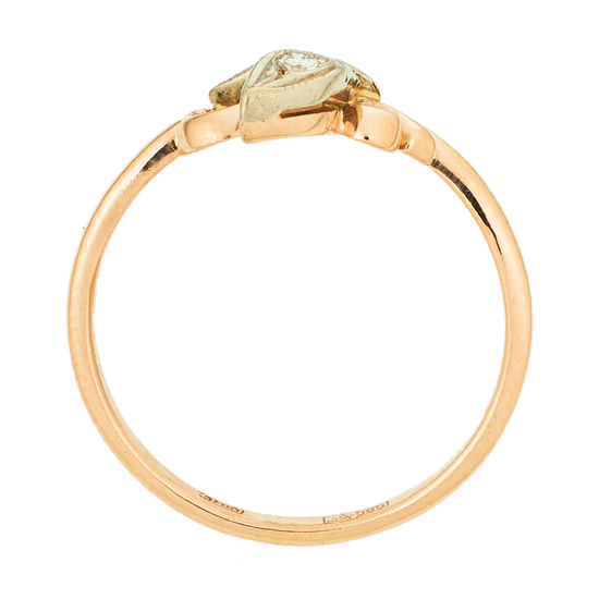 Кольцо из комбинированного золота 585 пробы c 2 бриллиантами, Л75015906 за 15300