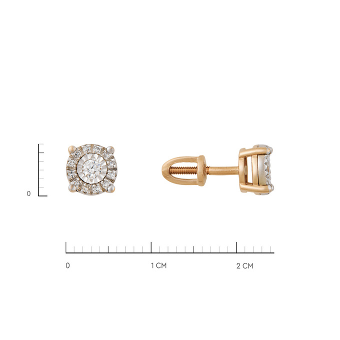 Серьги из золота 585 пробы c бриллиантами, Ц О007 2724 за 45200