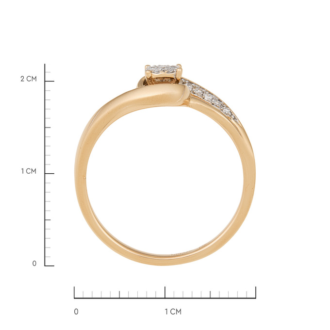 Кольцо из золота 585 пробы c бриллиантами, Л 2213 2594 за 33600