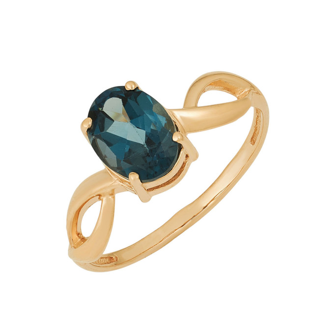 Кольцо из золота 585 пробы c топазом Лондон