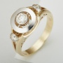 Кольцо из комбинированного золота 585 пробы c 3 бриллиантами Л16131566 фото 1