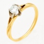 Кольцо из комбинированного золота 750 пробы c 1 бриллиантом Л35050424 фото 1