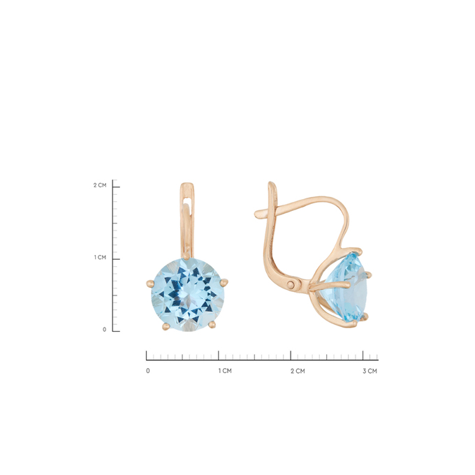 Серьги из золота 585 пробы c топазами, Л 4709 3593 за 35120