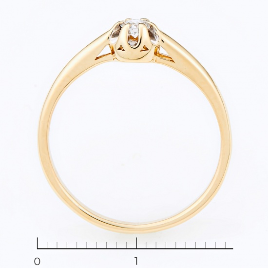 Кольцо из желтого золота 585 пробы c 1 бриллиантом, Л71010773 за 10500
