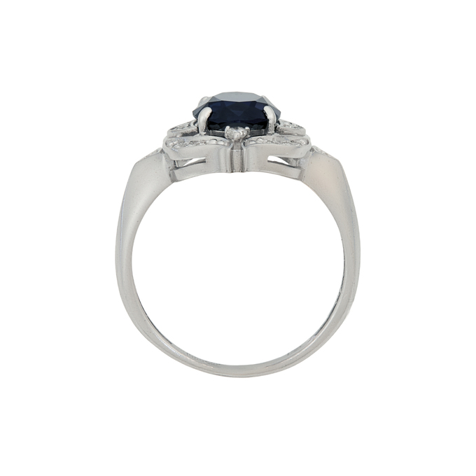 Кольцо из золота 585 пробы c бриллиантами и синтетическим сапфиром, Л 7303 1141 за 51360