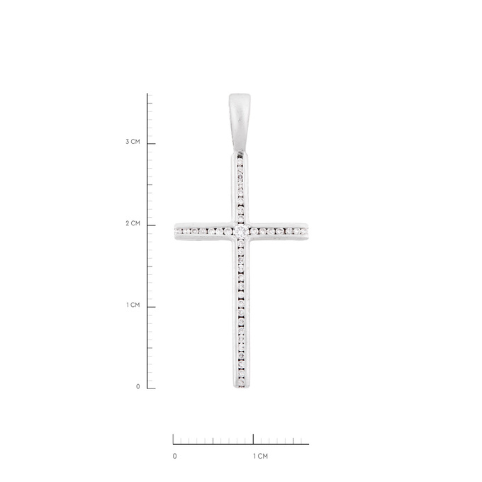 Подвеска-крестик из золота 585 пробы c бриллиантами