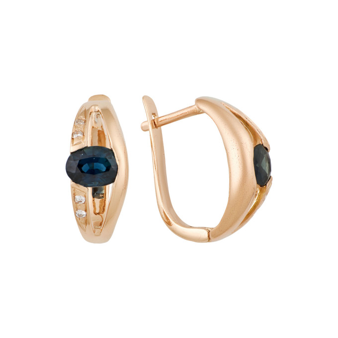Серьги из золота 585 пробы с сапфирами и бриллиантами, Л 0910 8750 за 57900