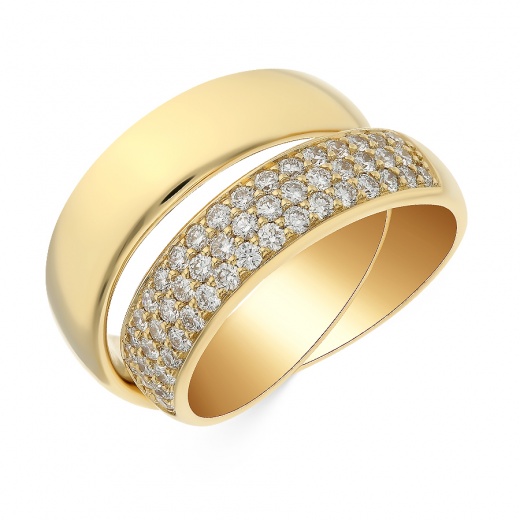 Кольцо из желтого золота 750 пробы c 50 бриллиантами 071919 фото 1