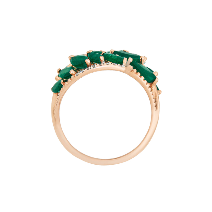 Кольцо из золота 585 пробы c изумрудами и бриллиантами, Л 4107 2522 за 85500