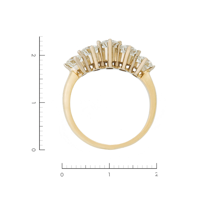 Кольцо из комбинированного золота 585 пробы c 5 бриллиантами, Л 1111 1469 за 212000
