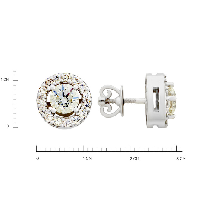 Серьги из золота 750 пробы с бриллиантами, Ц О007 4885 за 850000