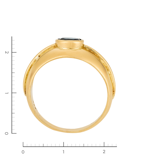 Кольцо из желтого золота 750 пробы c 1 сапфиром, Л28098498 за 86000